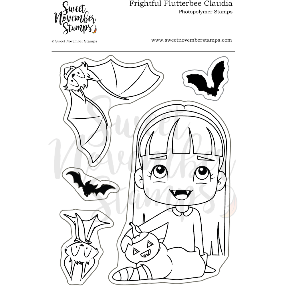 Sweet November Stamps Frightful Flutterbee Claudia Clear Stamp Set snsffcl22
