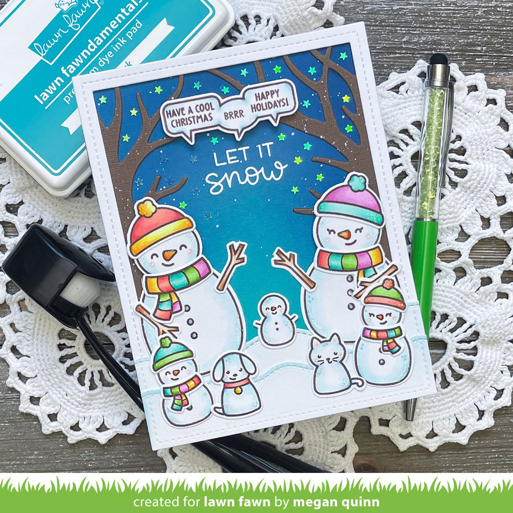 Lawn Fawn Frosty Family Add-On Clear Stamps lf3506 Let it Snow