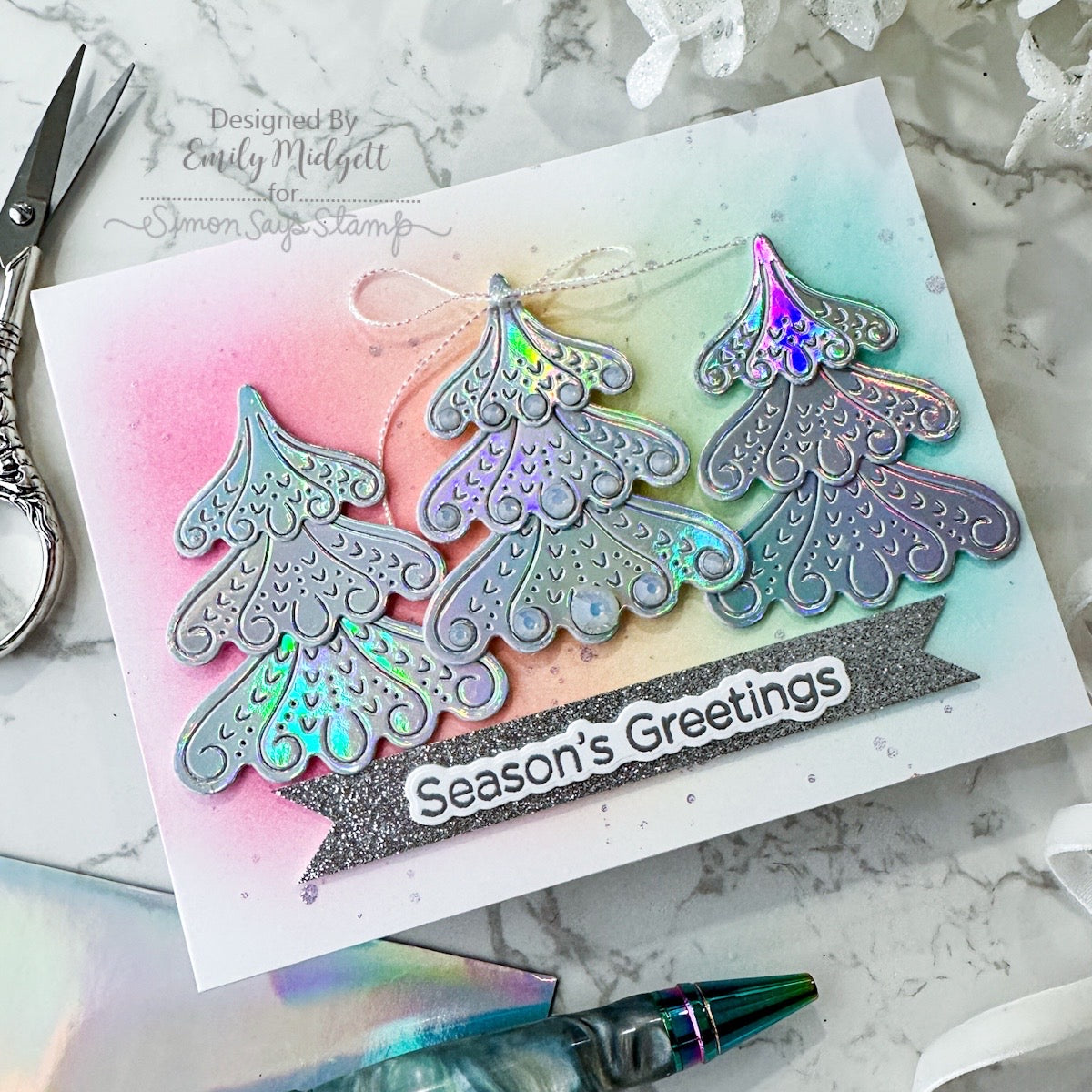 Simon Says Stamp Frosty Nordic Tree Wafer Dies s1083 Sugar and Spice Holiday Card | color-code:ALT04