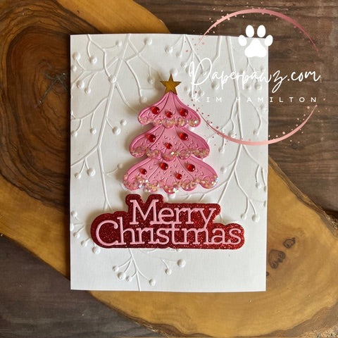 Simon Says Stamp Frosty Nordic Tree Wafer Dies s1083 Sugar and Spice Holiday Card