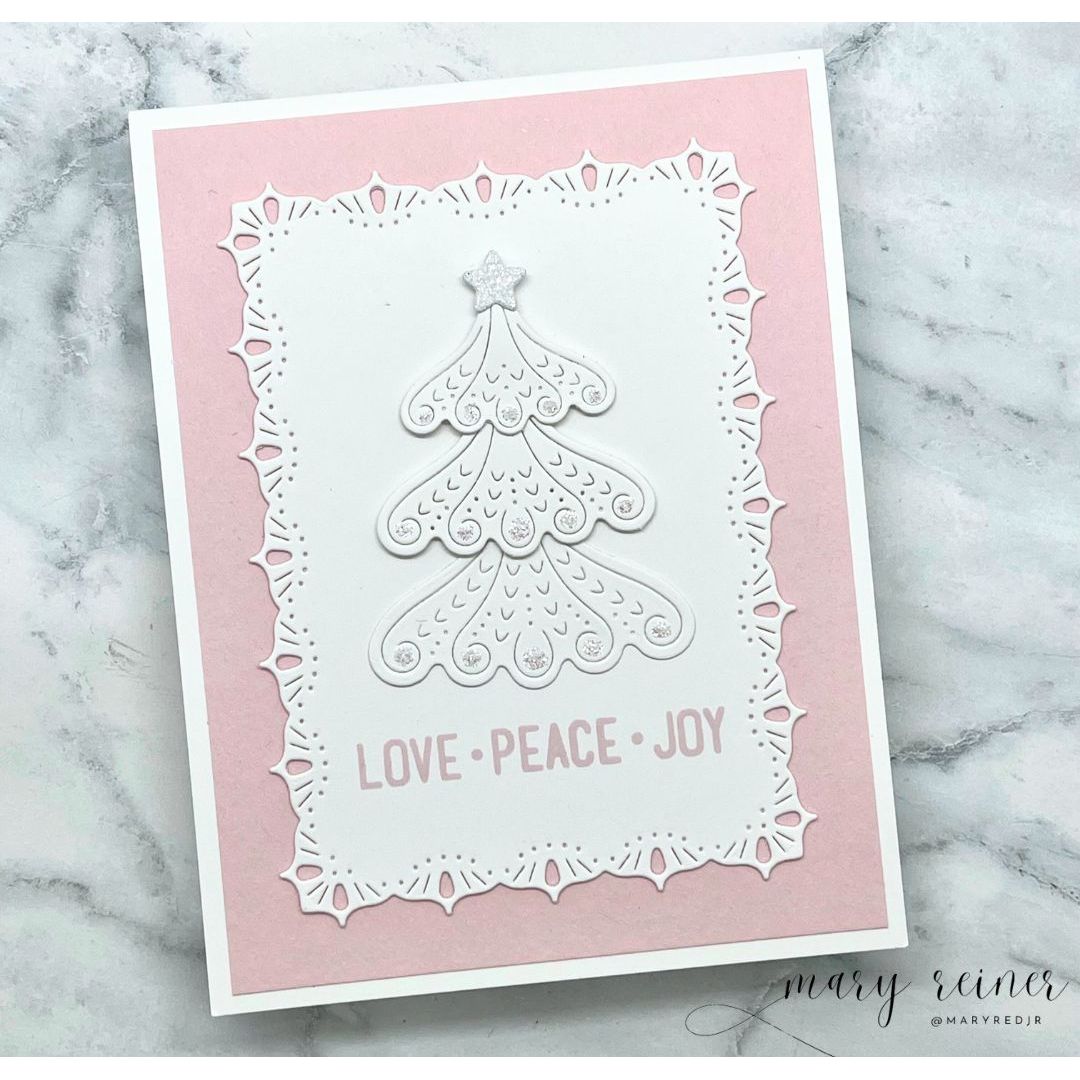 Simon Says Stamp Frosty Nordic Tree Wafer Dies s1083 Sugar and Spice Holiday Card