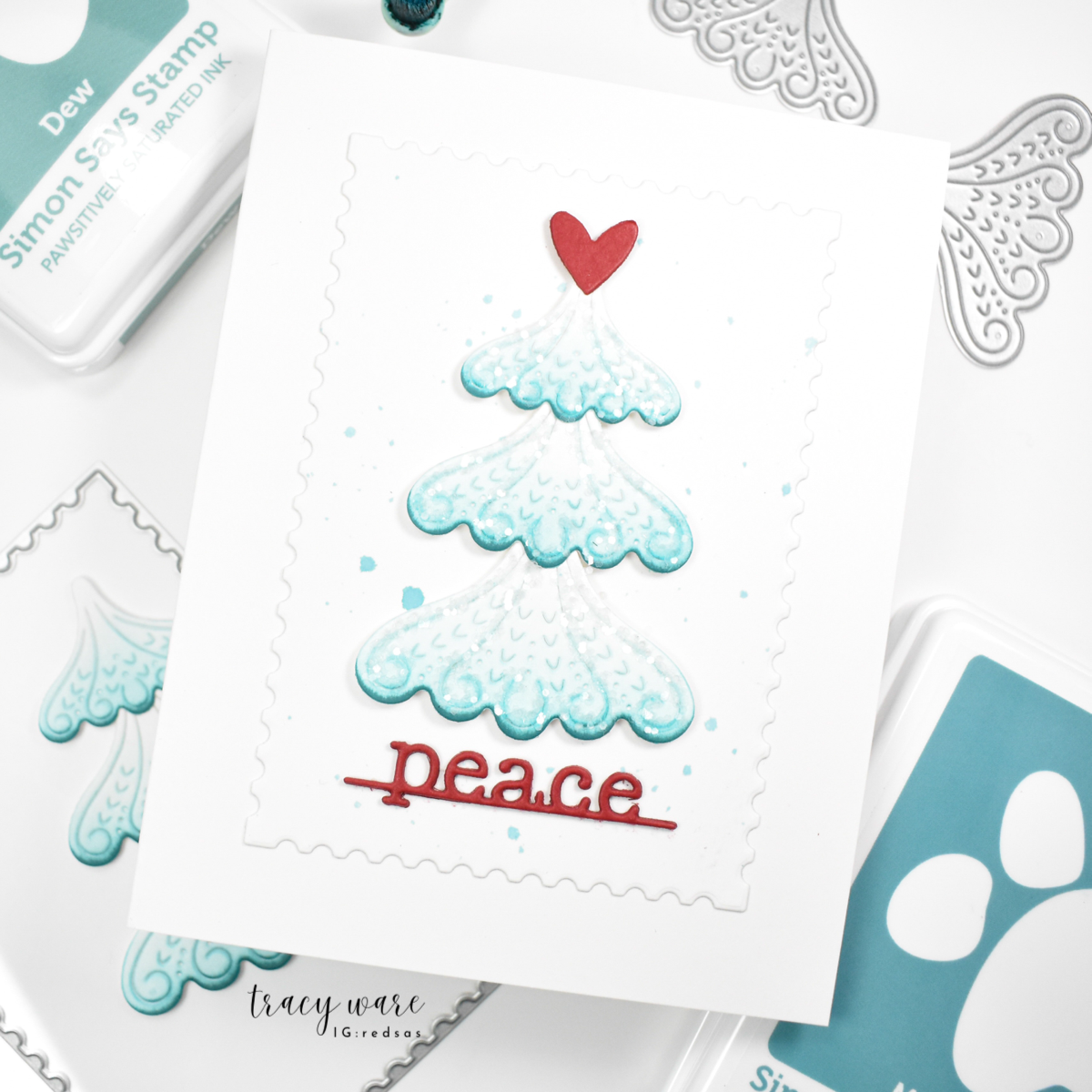 Simon Says Stamp Frosty Nordic Tree Wafer Dies s1083 Sugar and Spice Holiday Card | color-code:ALT03