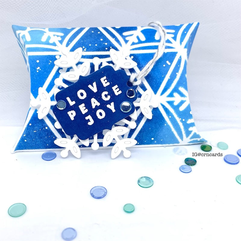 Simon Says Stamp Sequins Frosty Pines fp1123 All The Joy Christmas Pillow Box