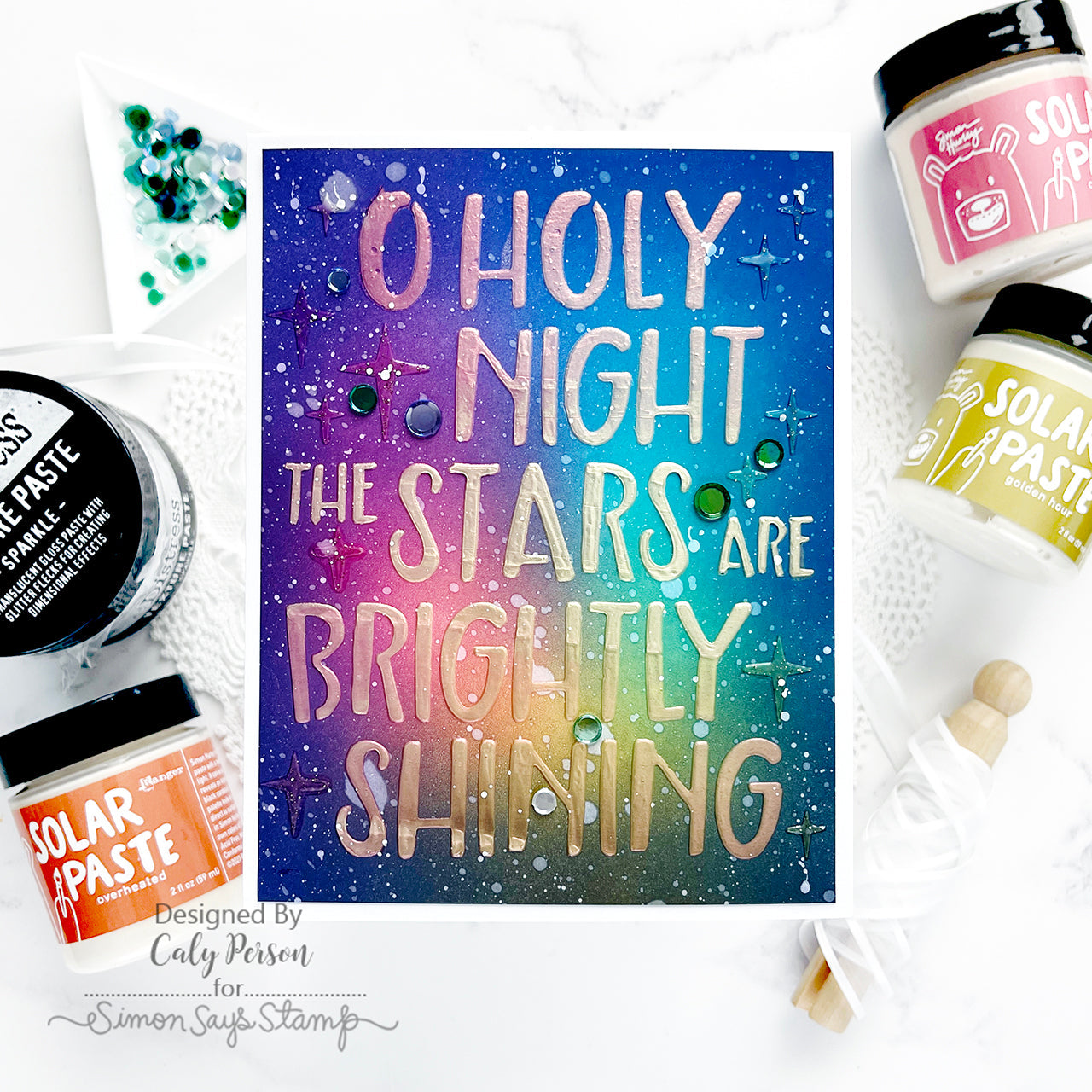 Simon Says Stamp Sequins Frosty Pines fp1123 All The Joy Christmas Card | color-code:ALT01