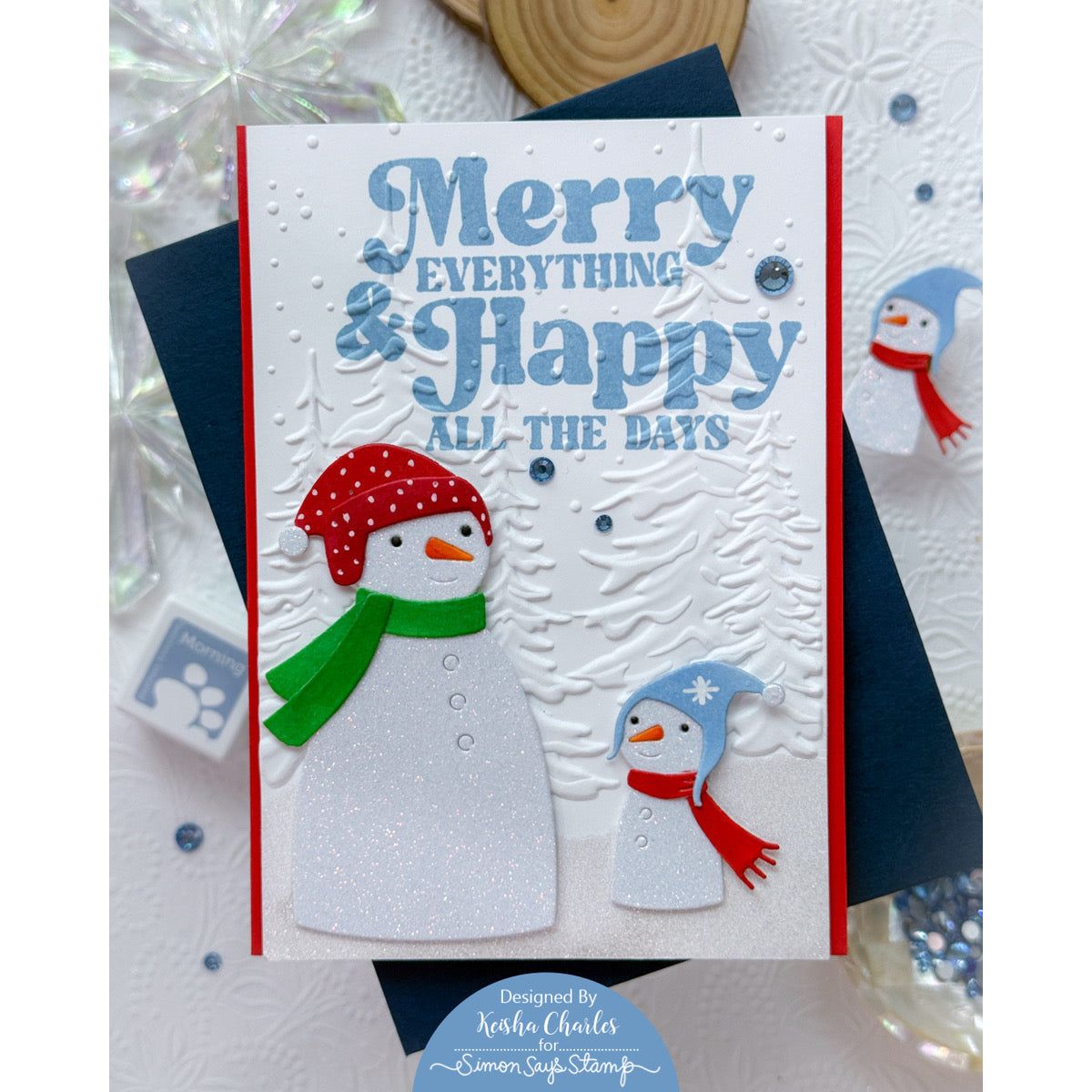 Simon Says Stamp Embossing Folder Frosty Pines sf421 Festive Fun Christmas Card | color-code:ALT04