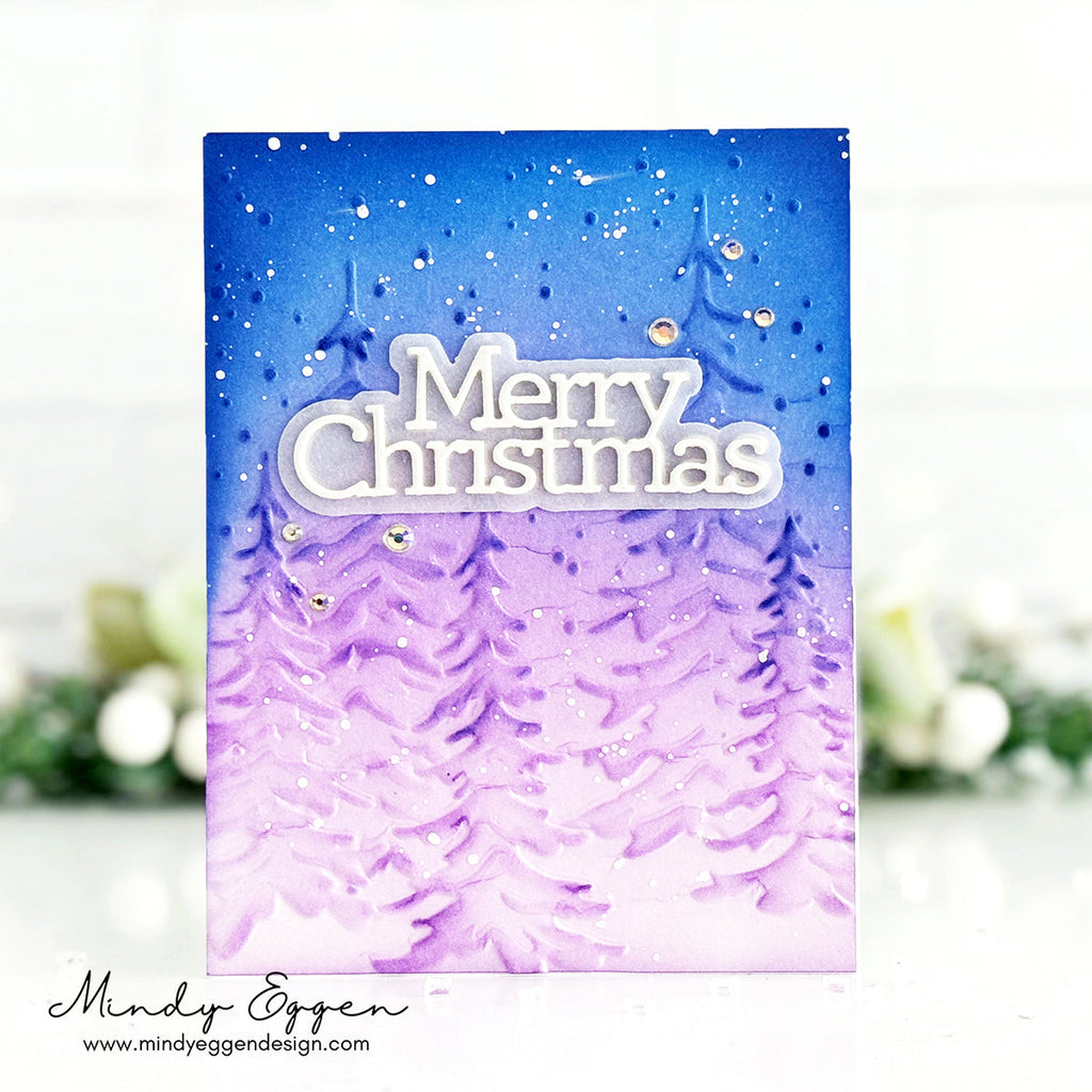 Simon Says Stamp Embossing Folder Frosty Pines sf421 Festive Fun Christmas Card