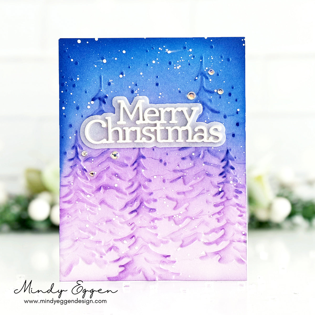 Simon Says Stamp Embossing Folder Frosty Pines sf421 Festive Fun Christmas Card
