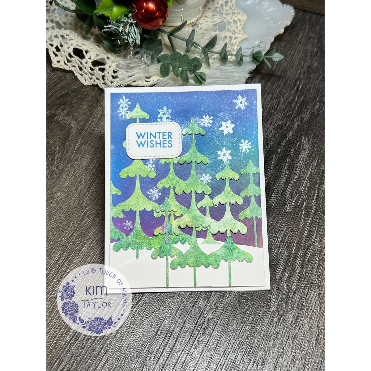 Simon Says Stamp Frosty Tree Gathering Wafer Die s1085 And Everything Nice Winter Card