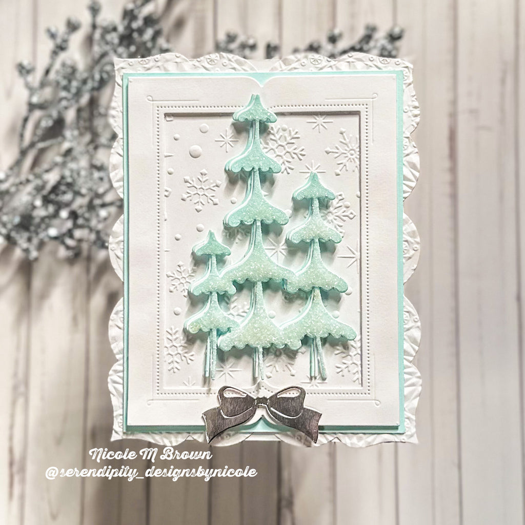 Simon Says Stamp Frosty Tree Gathering Wafer Die s1085 And Everything Nice Christmas Card
