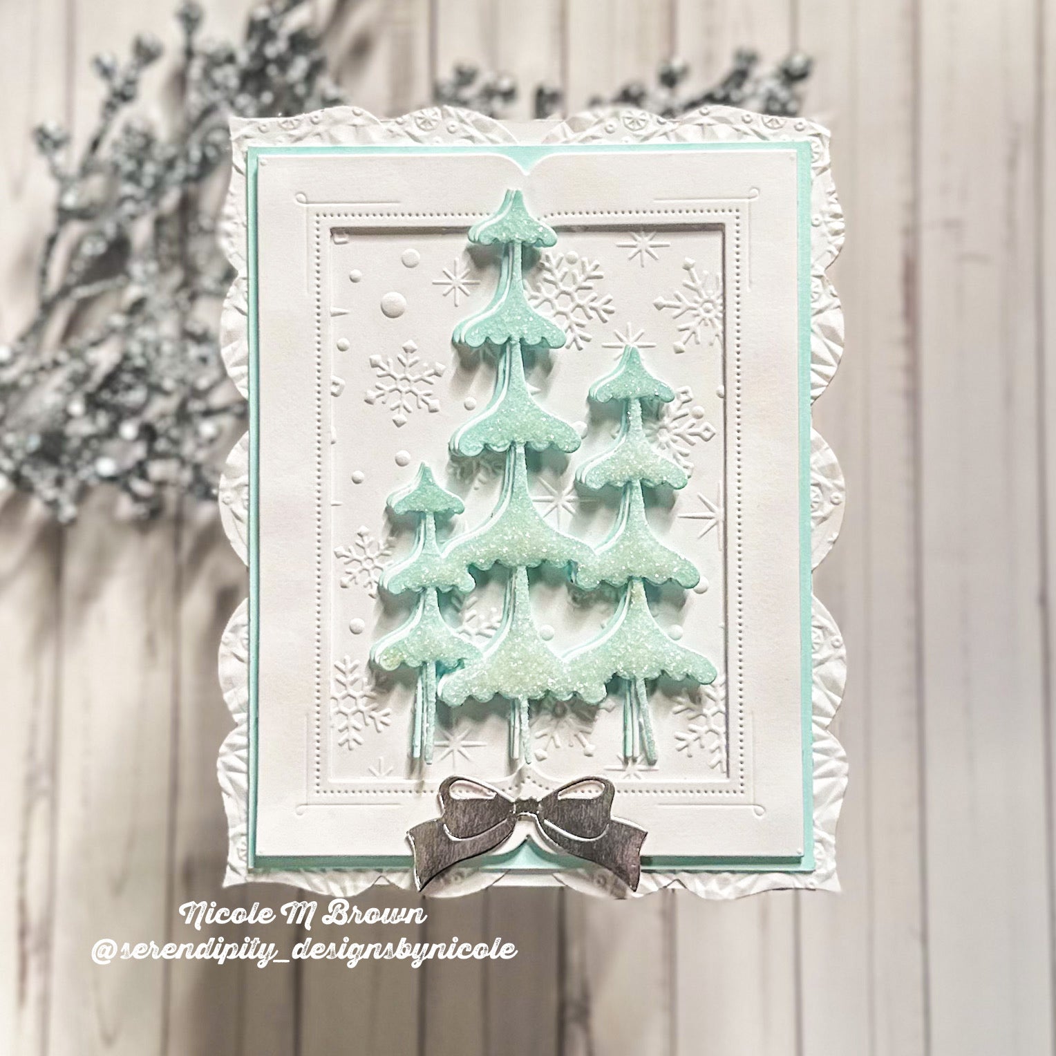 Simon Says Stamp Frosty Tree Gathering Wafer Die s1085 And Everything Nice Christmas Card