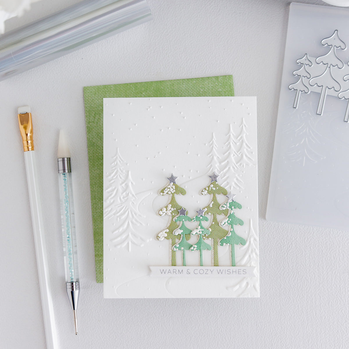 Simon Says Stamp Frosty Tree Trio Wafer Die s1082 And Everything Nice Christmas Card | color-code:ALT04