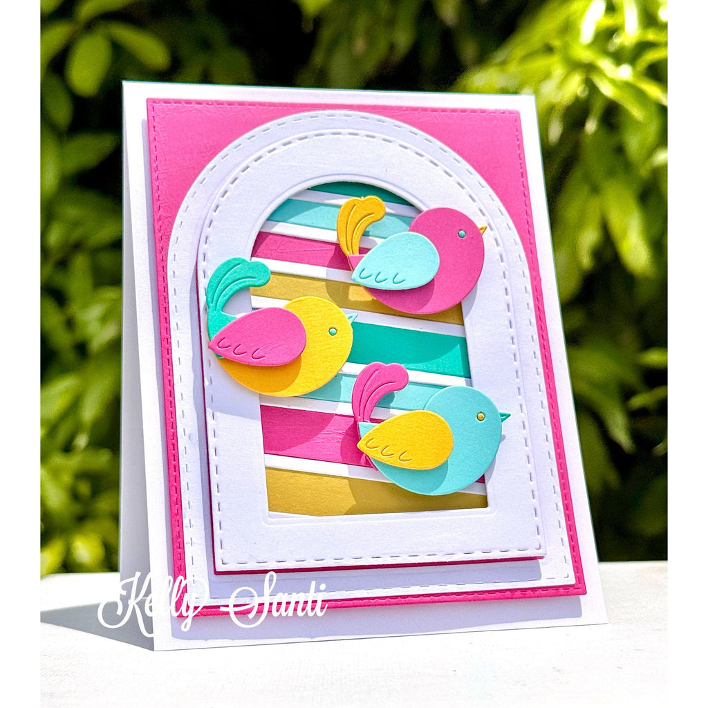 Simon Says Stamp Fun Birdie Wafer Die s1086 Happy Camper Bright Arches Card | color-code:ALT03