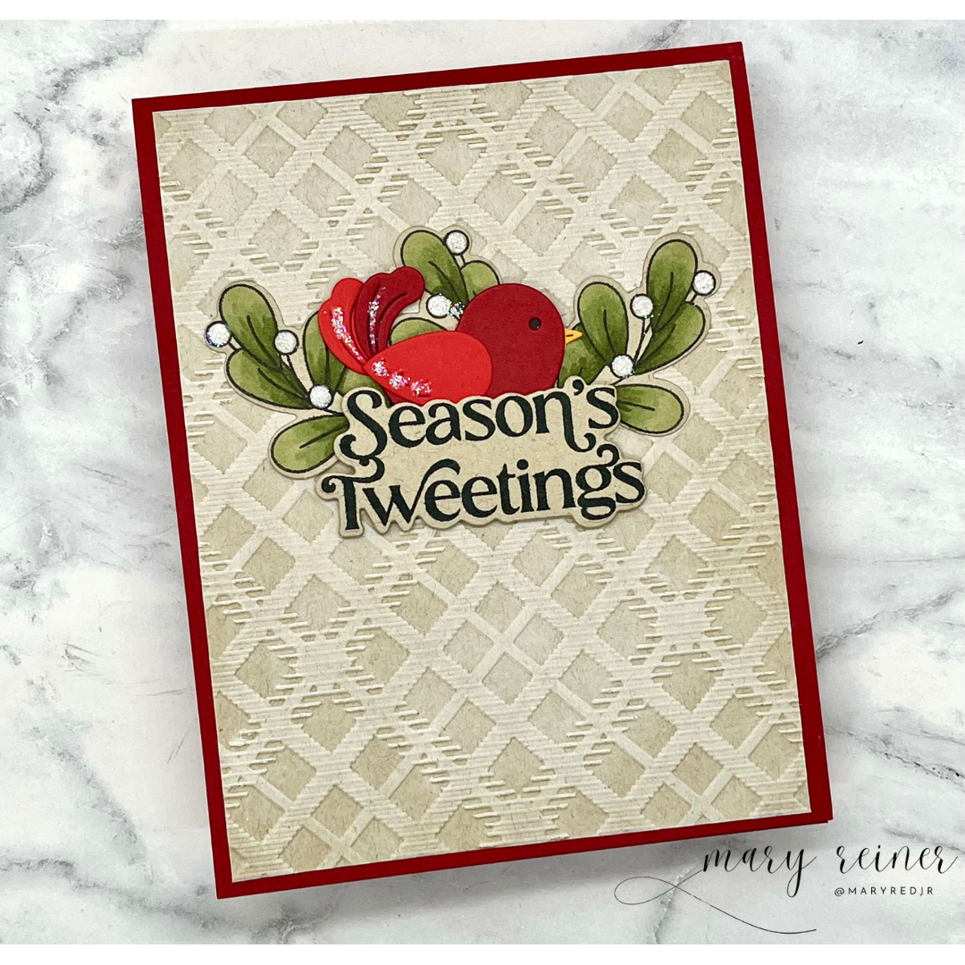 Simon Says Stamp Fun Birdie Wafer Die s1086 Happy Camper Season's Tweetings Card