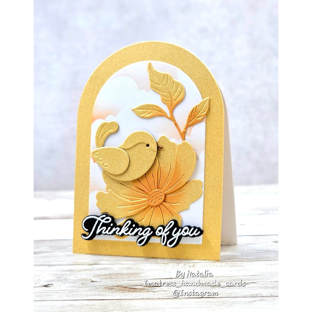 Simon Says Stamp Fun Birdie Wafer Die s1086 Happy Camper Thinking of You Card