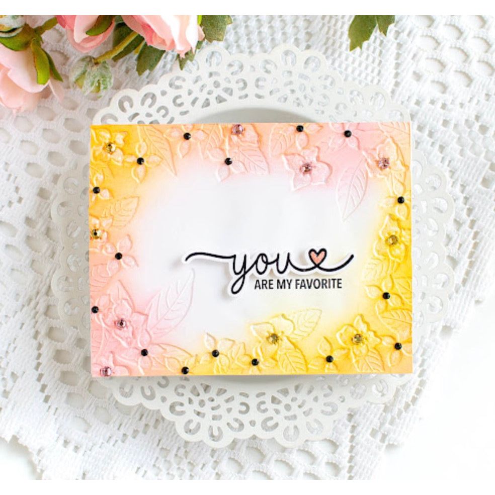 Simon Says Stamp Embossing Folder Fun Floral Frame sf478 Happy Camper My Favorite Card | color-code:ALT05