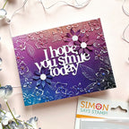 Simon Says Stamp Embossing Folder Fun Floral Frame sf478 Happy Camper Smile Today Card