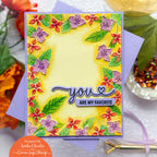 Simon Says Stamp Embossing Folder Fun Floral Frame sf478 Happy Camper You Are My Favorite Card | color-code:ALT03