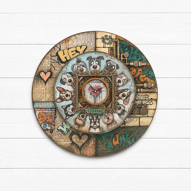 Stamperia Furry Friends 2 Clear Stamps wtk250 hey paw prints dogs freedom clock