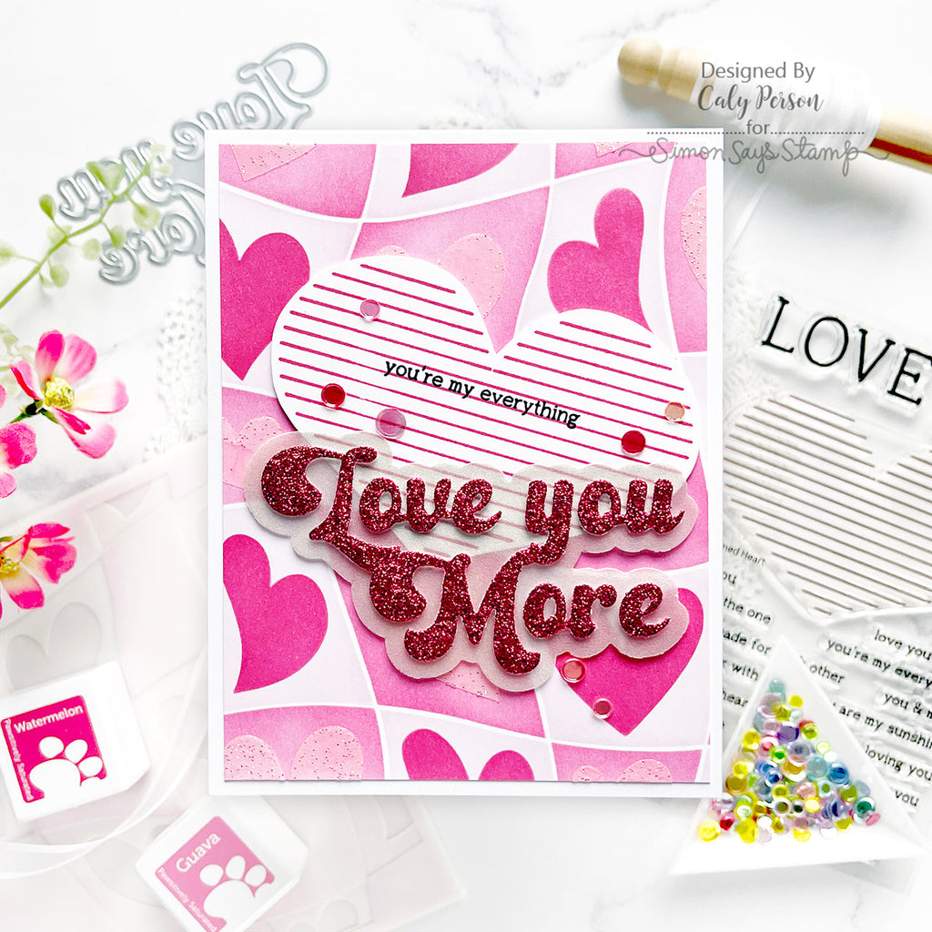 Simon Says Stamp Set of 4 Stencils Funky Hearts 1069st To Be Loved Love Card | color-code:ALT05