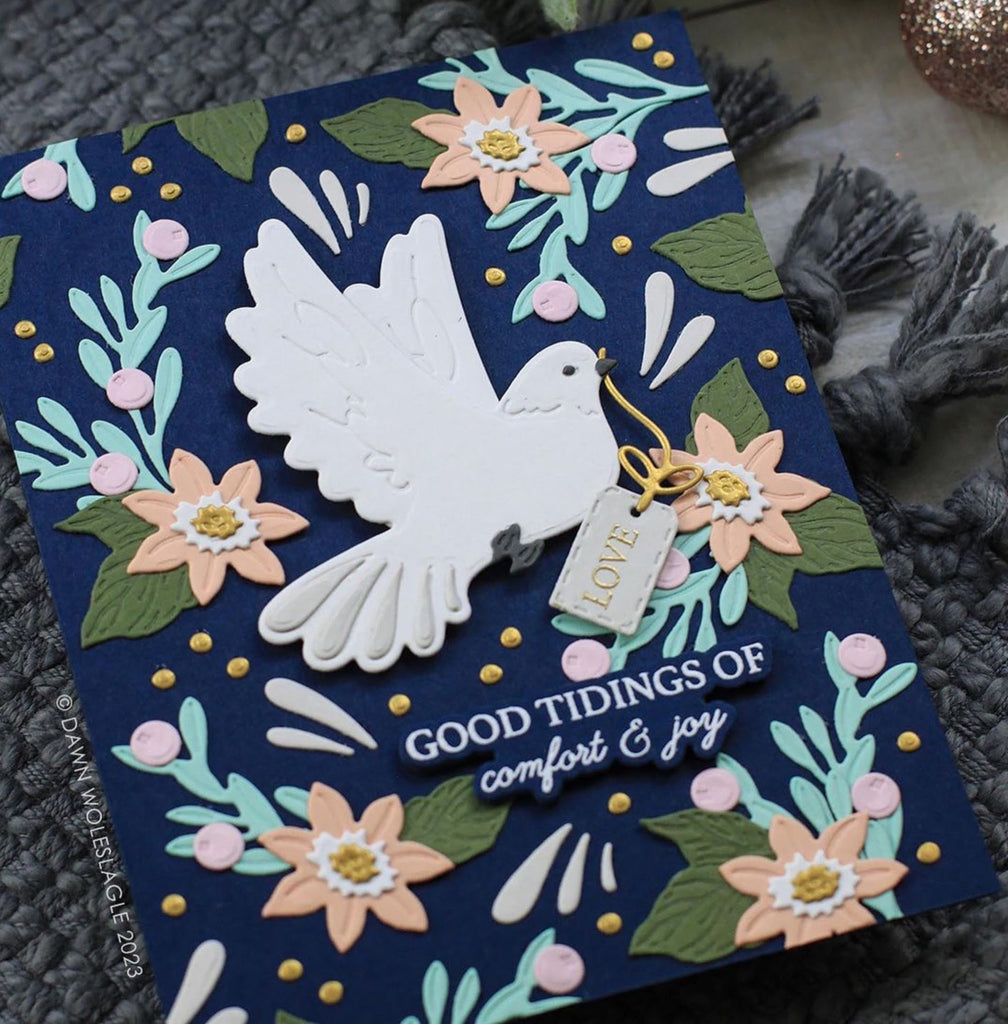 Honey Bee Lovely Layers Doves Dies hbds-lldove Tidings Of Comfort And Joy Card
