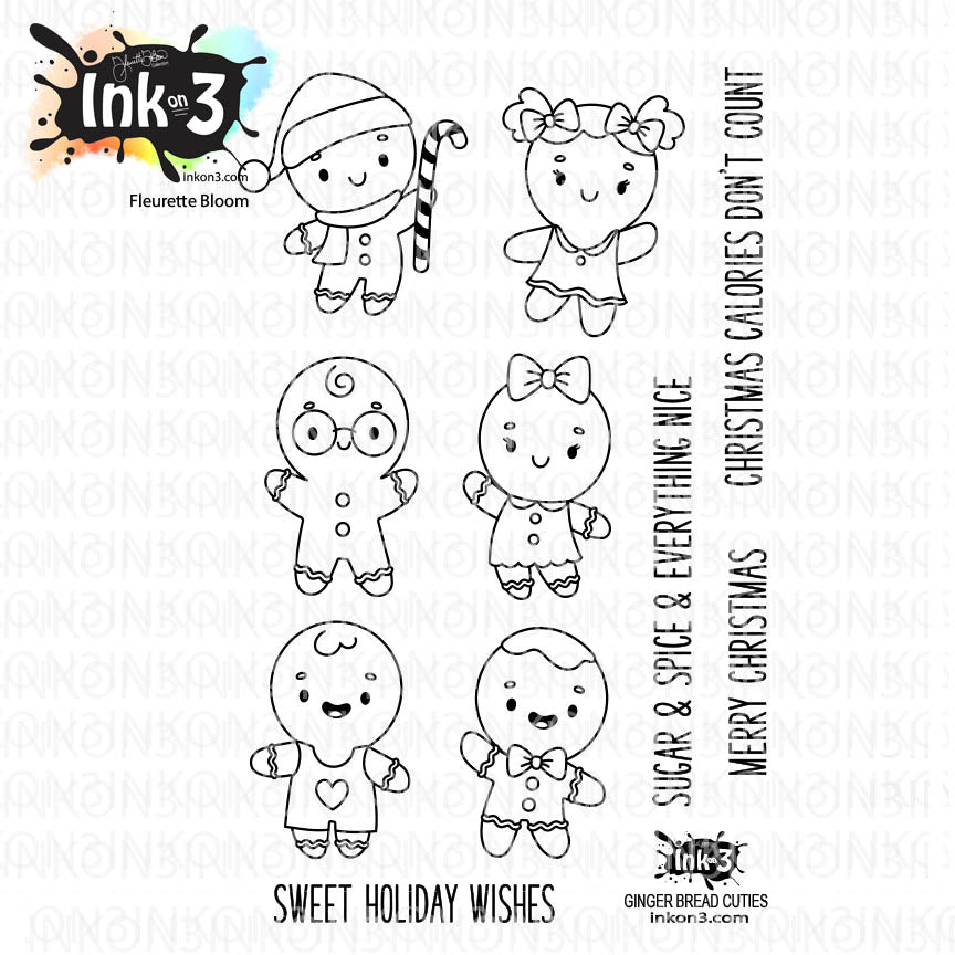 Inkon3 Gingerbread Cuties Clear Stamps