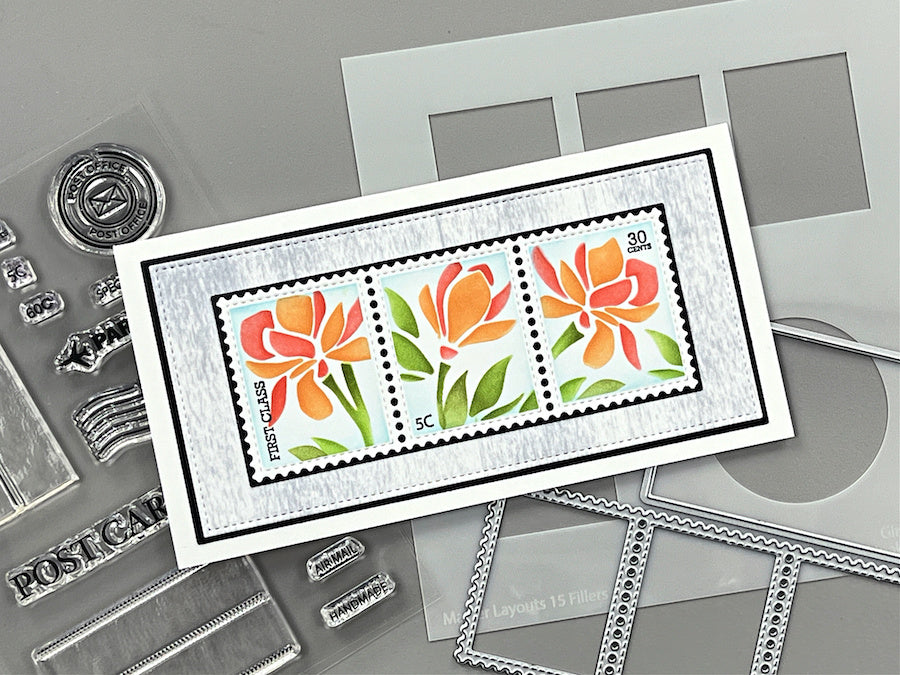 Gina K Designs Post Cards and More Clear Stamps gkd218 First Class | color-code:ALT01