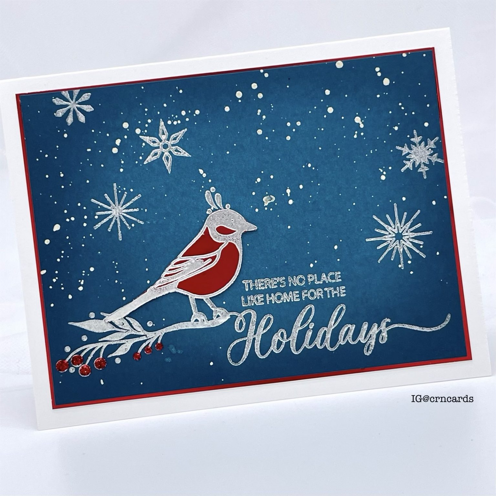 Gina K Designs STAMPtember Exclusive Shimmering Season Stamps sss202773c Christmas Card