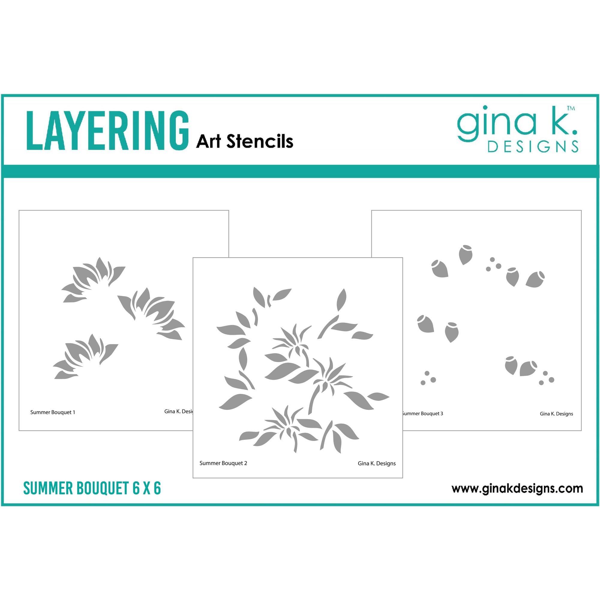 Gina K Designs Summer Bouquet Layering Stencils gkdst53