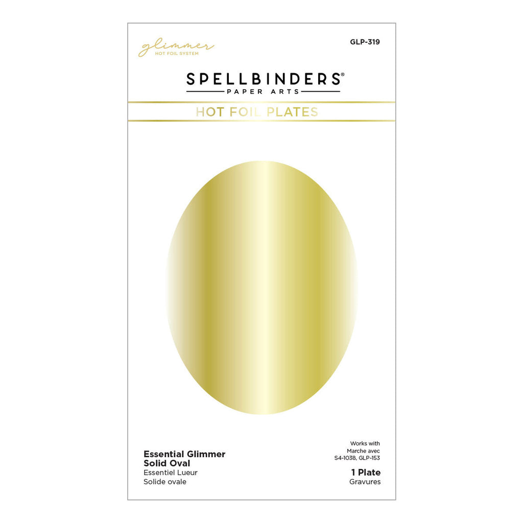GLP-319 Spellbinders ESSENTIAL GLIMMER SOLID OVAL Glimmer Hot Foil Plate