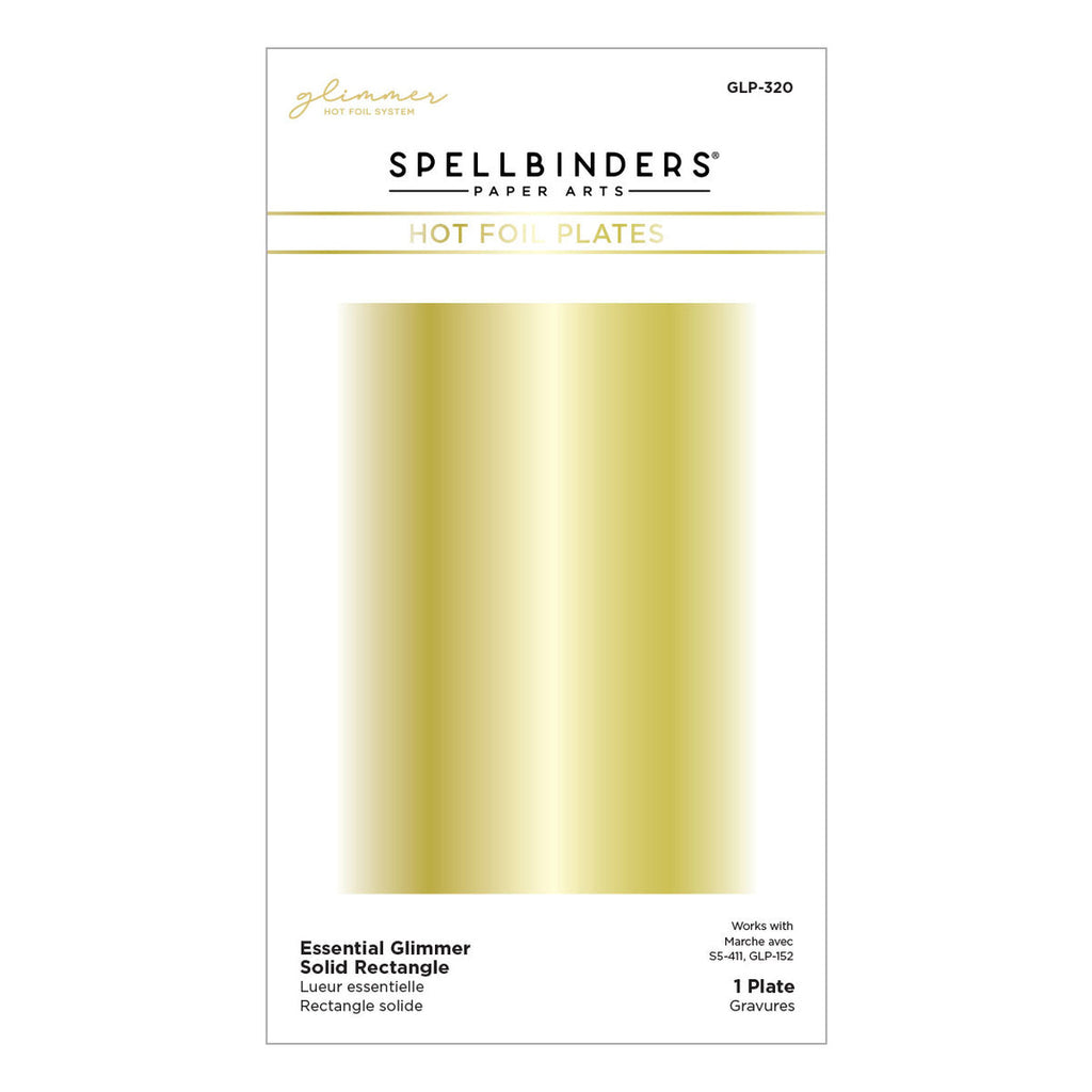 GLP-320 Spellbinders ESSENTIAL GLIMMER SOLID RECTANGLE Glimmer Hot Foil Plate