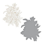GLP-409 Spellbinders Hexi-Gem Blooms Glimmer Hot Foil Plate and Die Set