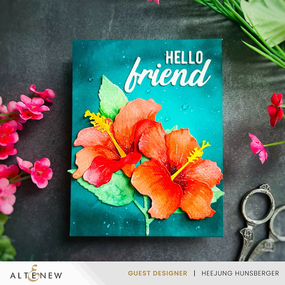 Altenew Craft-A-Flower Hibiscus Layering Dies alt8781 hello friend