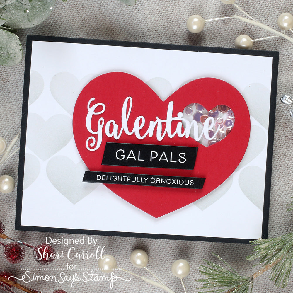 Simon Says Stamp Galentine Wafer Dies 1536sd Heart to Heart Galentine's Day Card