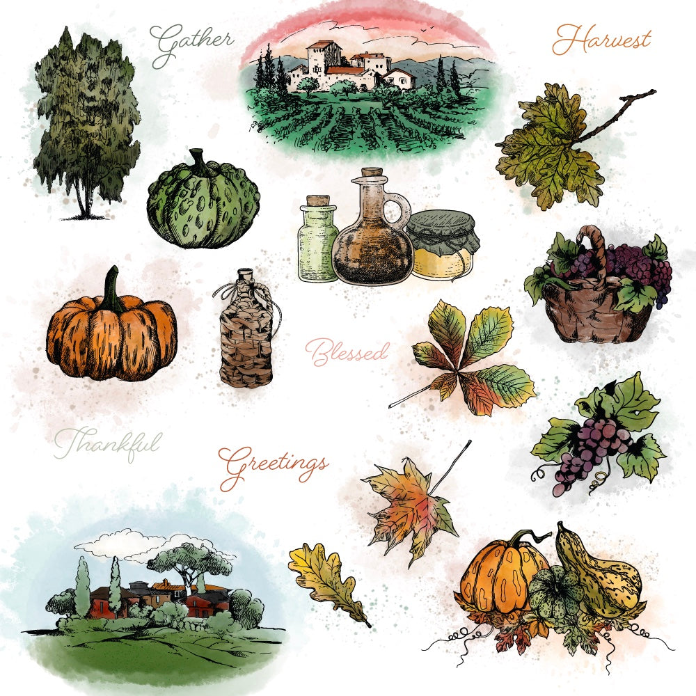 Honey Bee Gallery Wall Fall Cling Stamps And Dies Bundle