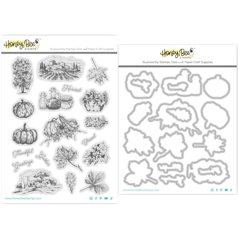 Honey Bee Gallery Wall Fall Cling Stamps And Dies Bundle