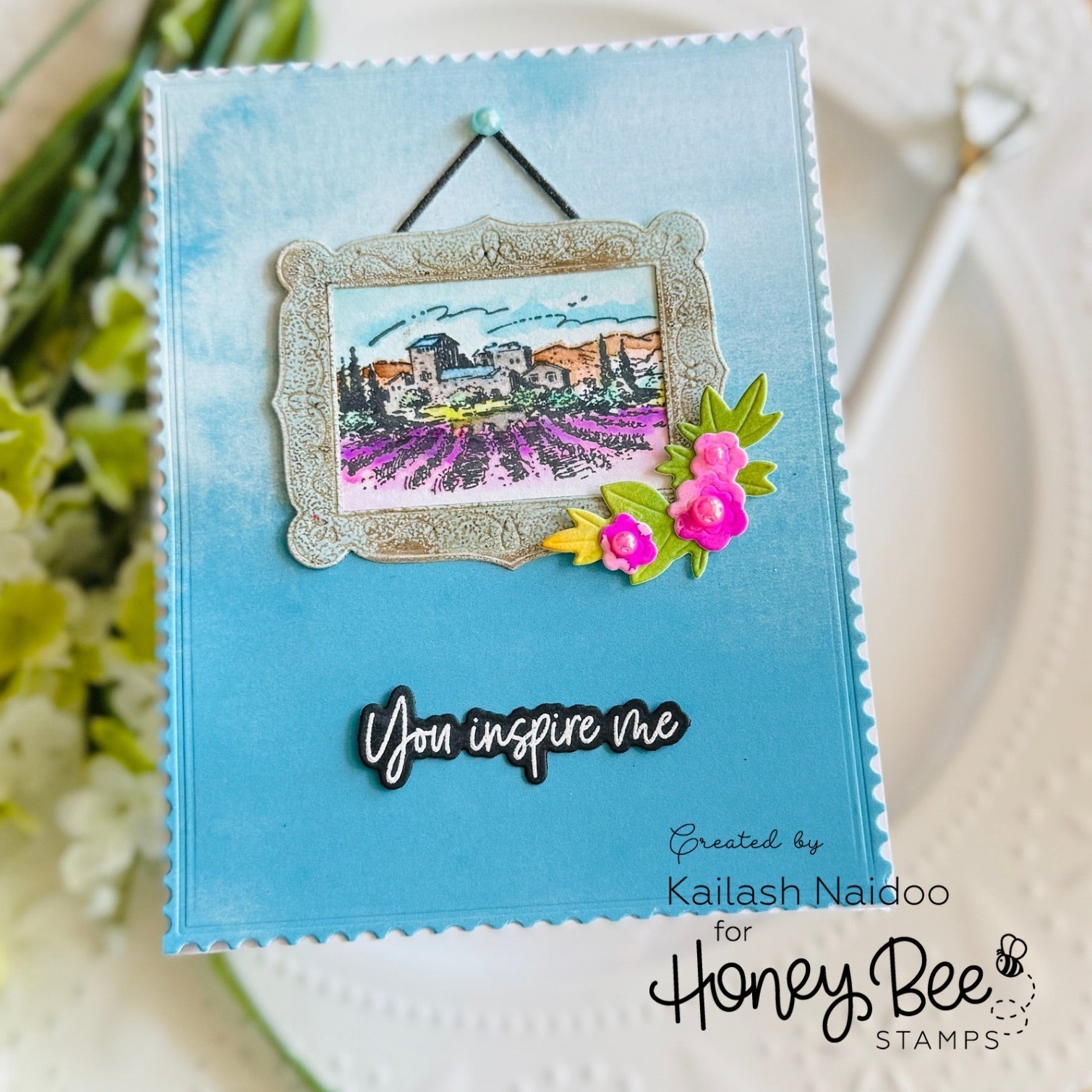 Honey Bee Gallery Wall Fall Cling Stamps hbst-666 Picture Frame Card