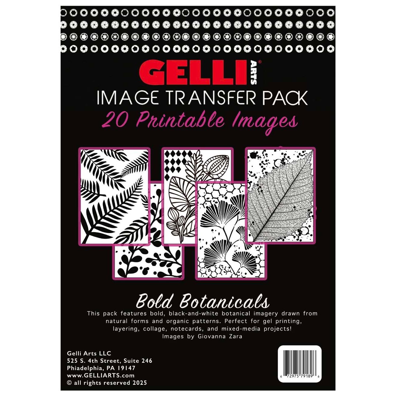 Gelli Arts Image Transfer Printables Pack Bold Botanicals