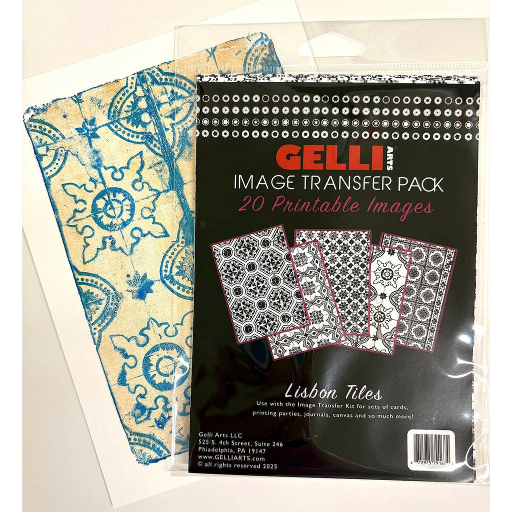 Gelli Arts Image Transfer Printables Pack Lisbon Tiles sampl