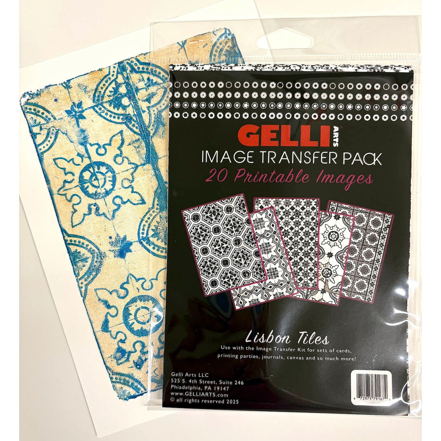 Gelli Arts Image Transfer Printables Pack Lisbon Tiles sampl