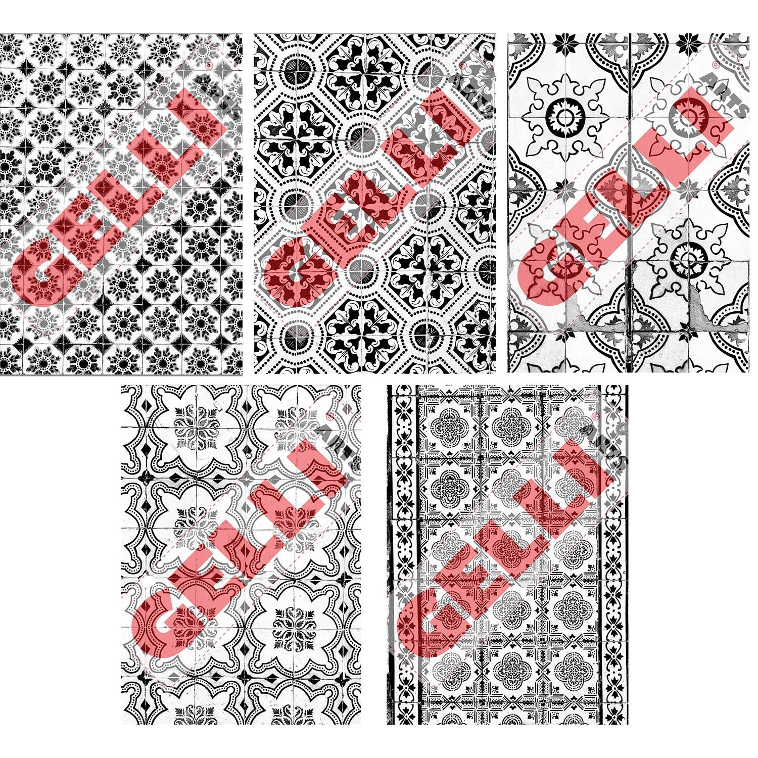 Gelli Arts Image Transfer Printables Pack Lisbon Tiles sheets