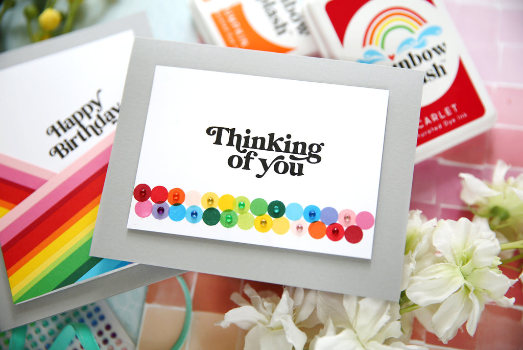 Rainbow Splash Gem Stickers rsg1 Thinking of You Card | color-code:ALT01