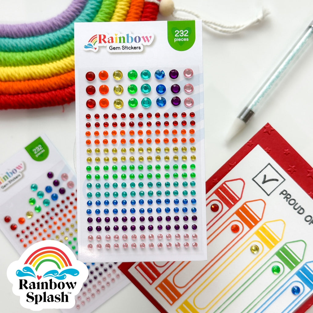 Rainbow Splash Gem Stickers rsg1