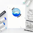Simon Says Clear Stamps Get Whale Soon 3183ssc Rain or Shine Birthday Card
