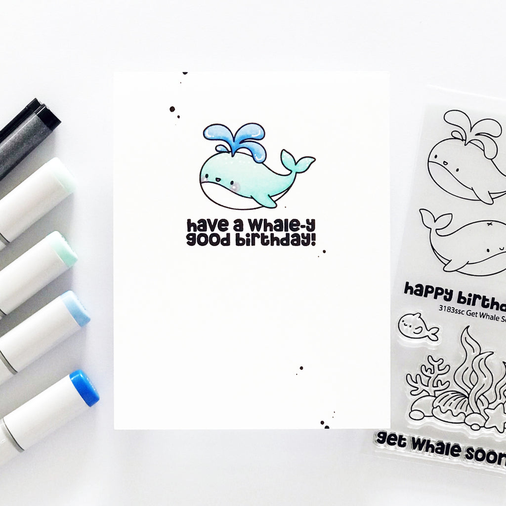 Simon Says Stamps and Dies Get Whale Soon set952gw Rain or Shine Birthday Card