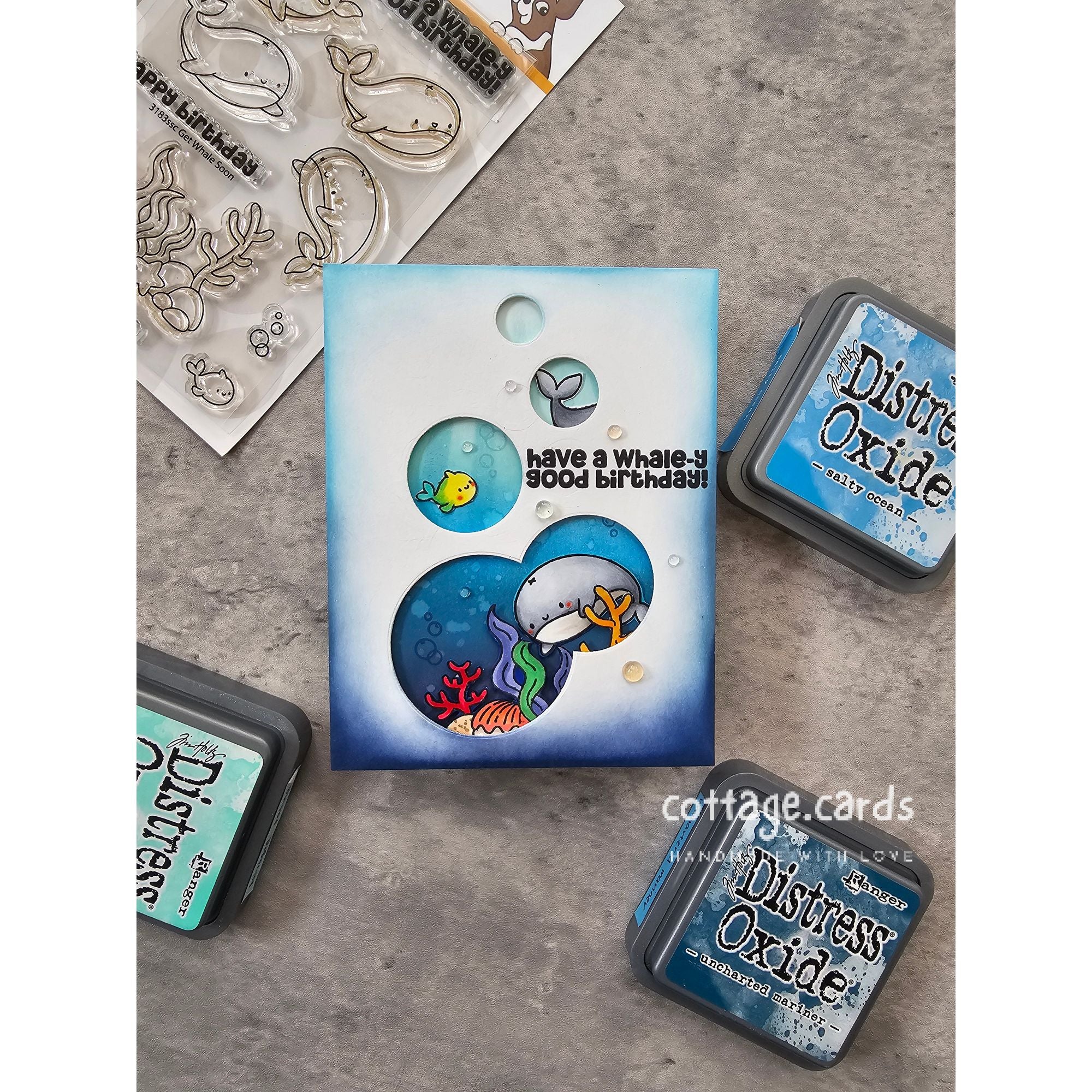 Simon Says Stamps and Dies Get Whale Soon set952gw Rain or Shine Birthday Card