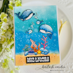 Simon Says Clear Stamps Get Whale Soon 3183ssc Rain or Shine Birthday Card