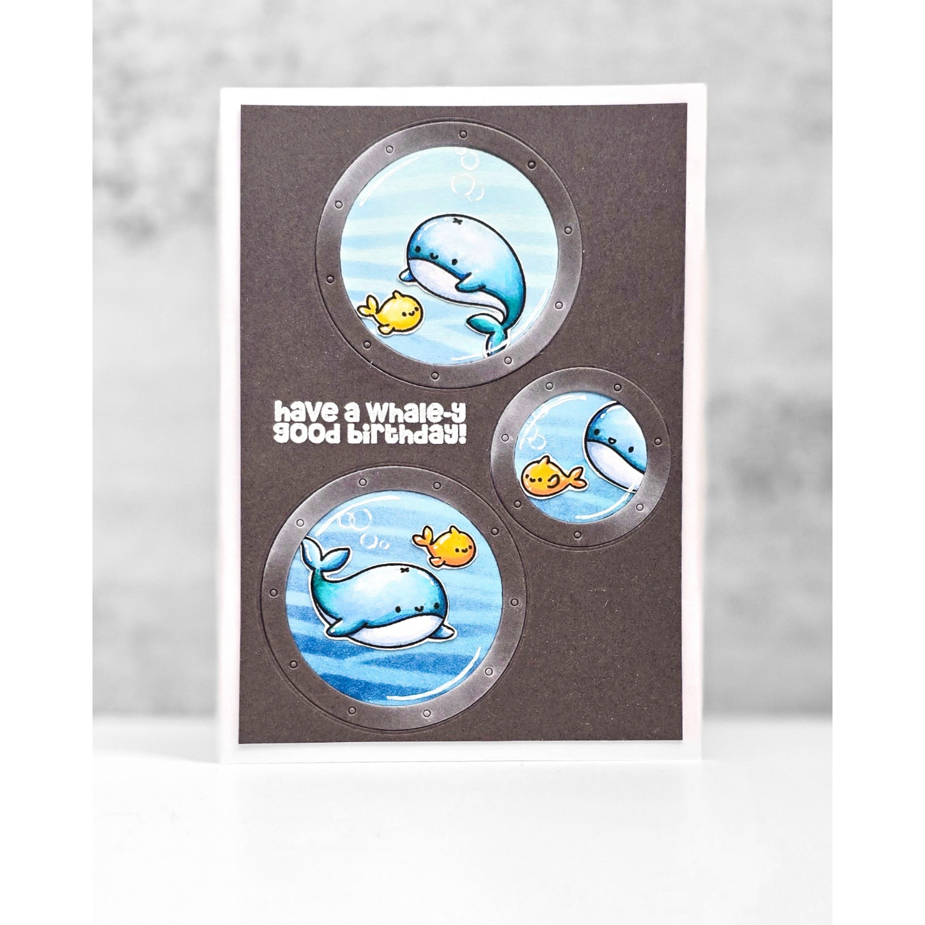 Simon Says Clear Stamps Get Whale Soon 3183ssc Rain or Shine Birthday Card