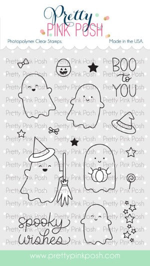 Pretty Pink Posh GHOST FRIENDS Clear Stamps