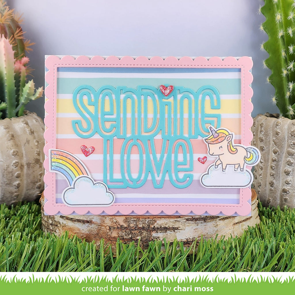 Lawn Fawn Set My Rainbow Clear Stamps and Dies Sending Love