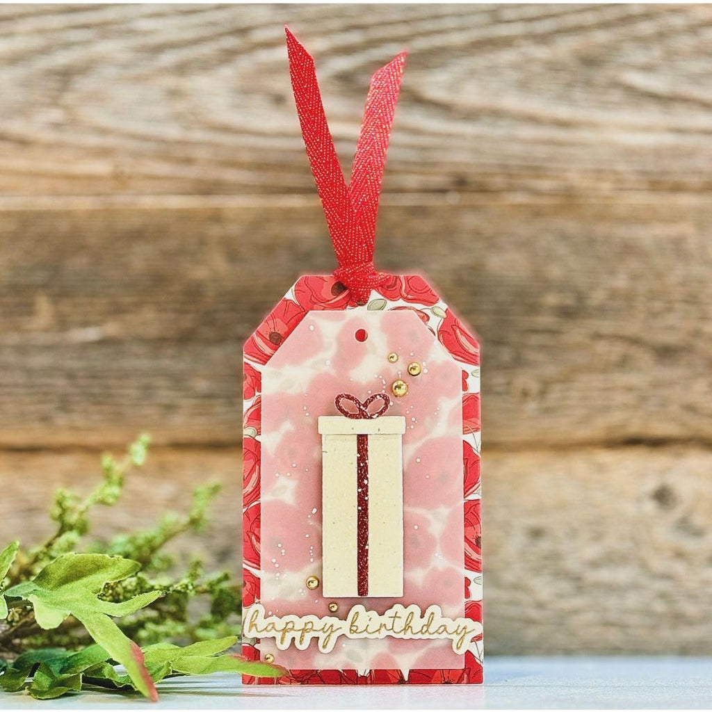 CZ Design Wafer Dies Gift Builder czd230 Splendor Birthday Tag